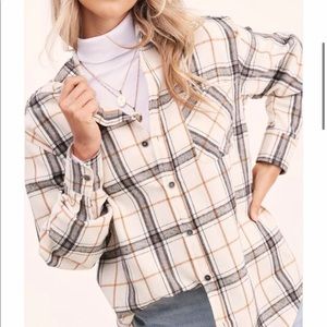 Bone Plaid Lightweight Flannel